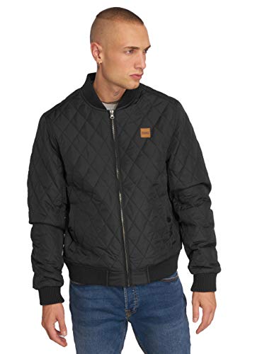 Urban Classics TB862 Herren Steppjacke - Diamond Quilt Nylon Jacke - Ideal als Übergangsjacke, Schwarz (black 7), Gr. Small von Urban Classics