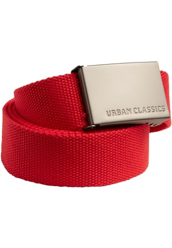 Urban Classics Unisex Gürtel Canvas Belt, One Size verstellbare Unisex Canvasgürtel, Metallschließe mit Logo-Prägung, red, one size Urban Classics Unisex Gürtel Canvas Belt, One Size verstellbare Unisex Canvasgürtel, Metallschließe mit Logo-Prägung, red, one size von Urban Classics