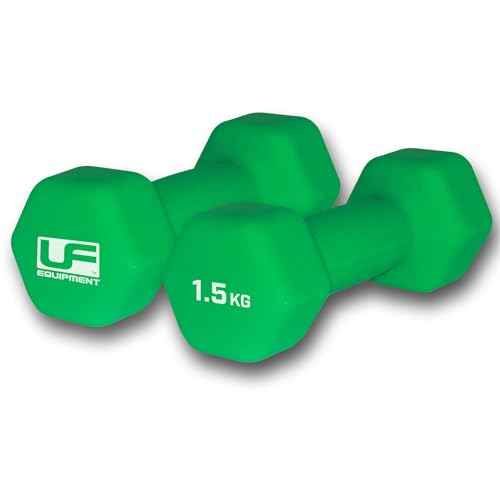 Urban Fitness Fitness-Kurzhanteln, mit Neoprenüberzug, 2 x 1,5 kg, Grün von Urban Fitness