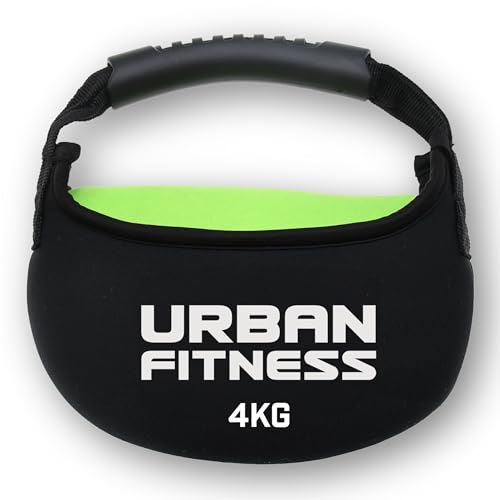 Urban Fitness Kugelhantel aus Stoff, weicher Gummigriff, bodensicheres Design, Neopren, sandgefüllte Gewichte, Kraft, Ausdauer, Heim-Fitnesstraining, 4 kg von Urban Fitness