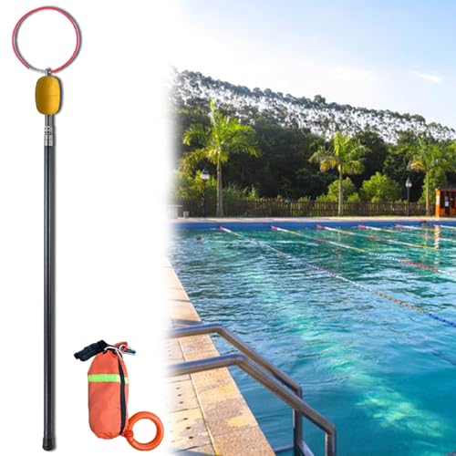 Pool Sicherheitshaken Tragbarer Sicherheitshaken für Schwimmbecken mit Schwebeball, Spezieller Rettungsring zum Einziehen, Mehrfach Verwendbare Rettungsausrüstung für Boote/Schwimmvereine(1.22 (4ft) von UrbanUp