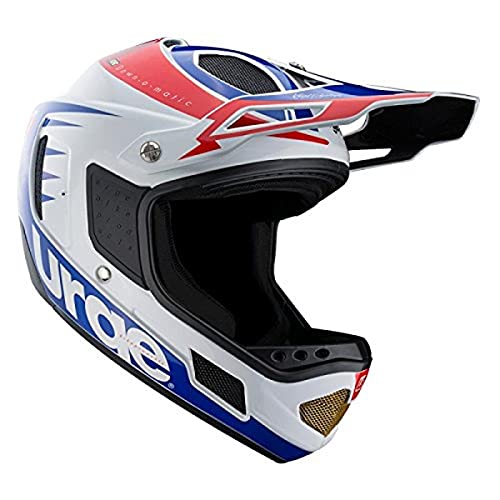 Urge Helm Down-o-Matic MTB Helm Unisex L Weiß/Rot/Blau von Urge