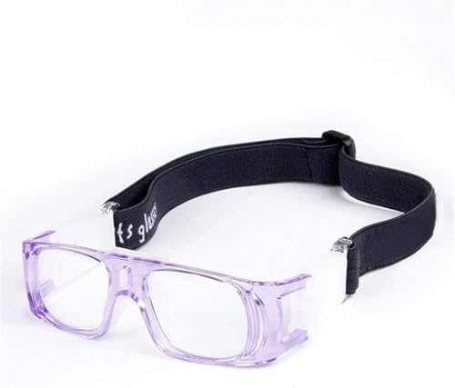 Uteruik Sportbrille, schützender Sicherheitsschutz, Basketballbrille mit verstellbarem Riemen, für Kinder, Basketball, Fußball, Hockey, Violett, Brillenschutz von Uteruik