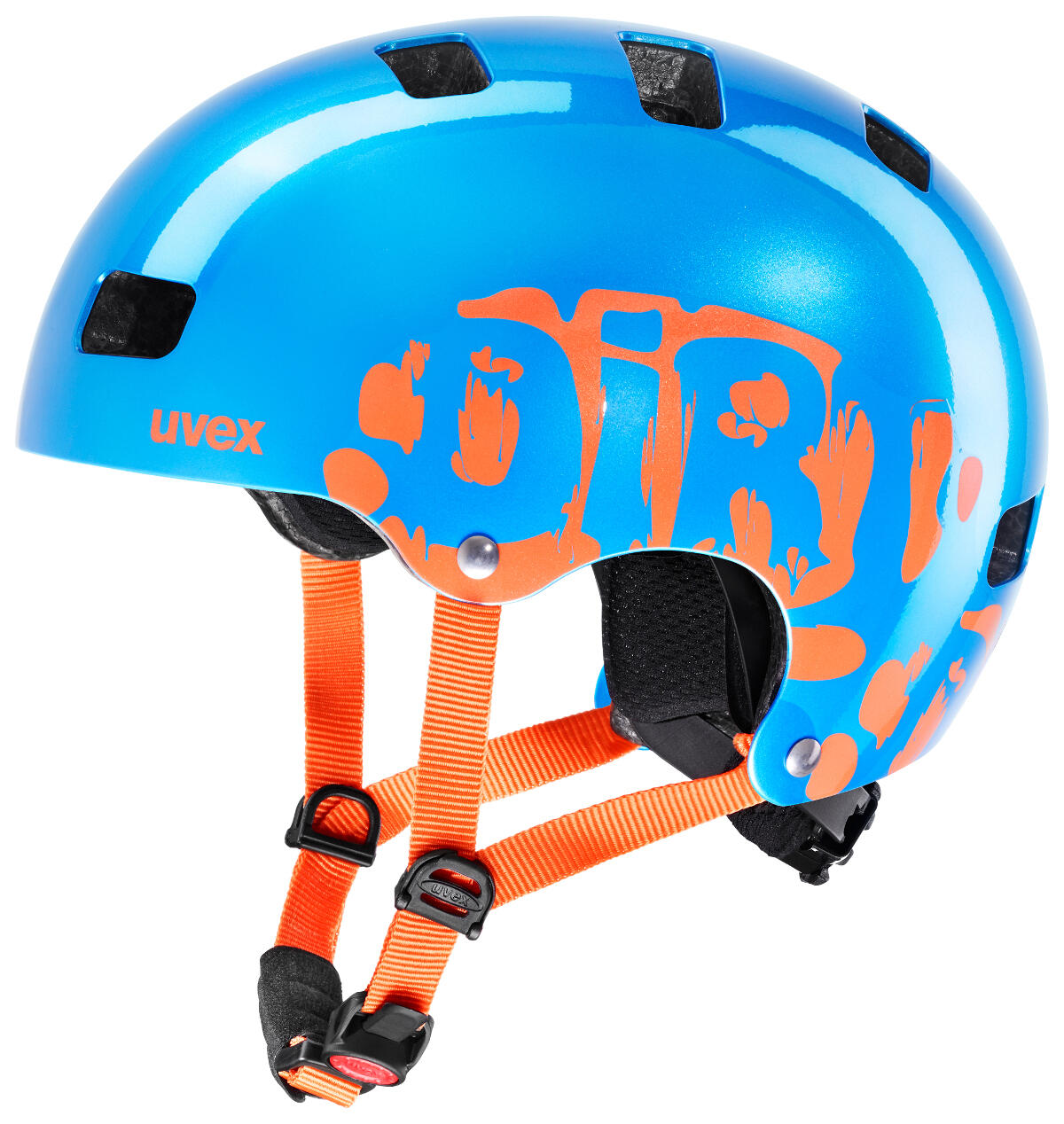 Kid 3 Dirtbike blue-orange Fahrrad Inline Scooter Skate Kinder Helm Retro-Look von Uvex