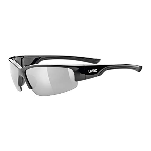 uvex sportstyle 215 - Sportbrille für Damen und Herren - verspiegelt - druckfreier & perfekter Halt - black/silver - one size von Uvex