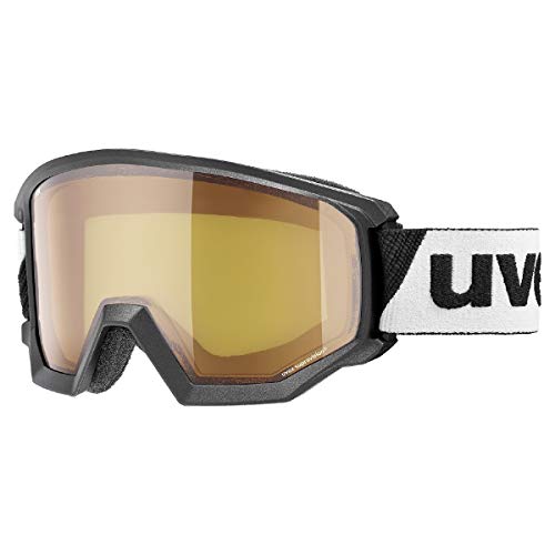 uvex athletic LGL - Skibrille für Damen und Herren - konstrastverstärkend - vergrößertes, beschlagfreies Sichtfeld - black/lasergold lite-blue - one size von Uvex