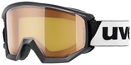 uvex athletic LGL - Skibrille für Damen und Herren - konstrastverstärkend - vergrößertes, beschlagfreies Sichtfeld - black/lasergold lite-blue - one size von Uvex