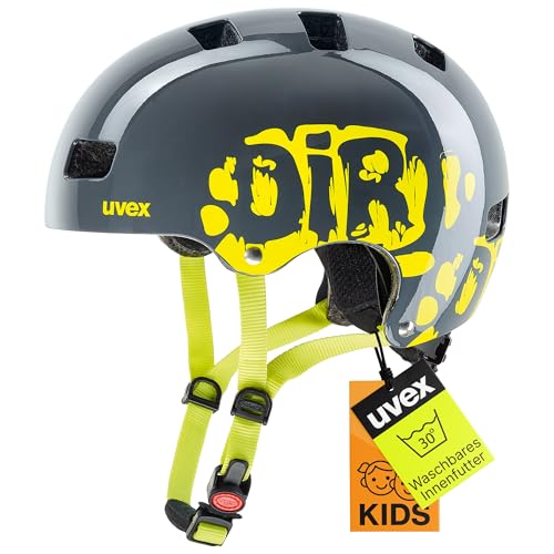 Uvex Kinder Fahrradhelm Kid 3,Grau (dirtbike grey-lime),51-55 cm Uvex Kinder Fahrradhelm Kid 3,Grau (dirtbike grey-lime),51-55 cm von Uvex