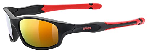 Uvex sportstyle 507 - Sonnenbrille für Kinder - verspiegelt - inkl. Kopfband - black matt red/red - one size von Uvex