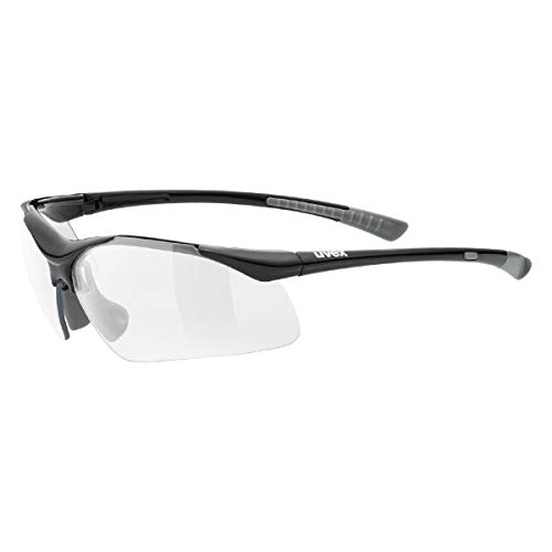 uvex sportstyle 223 - Sportbrille für Damen und Herren - verspiegelt - druckfreier & perfekter Halt - black grey/clear - one size von Uvex
