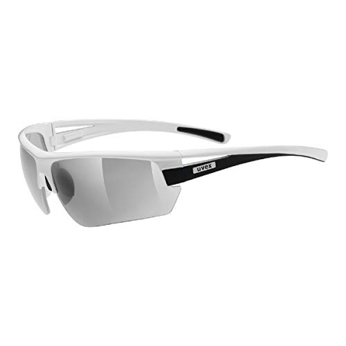 uvex gravic - Sportbrille für Damen und Herren - inkl. Wechselscheiben - druckfreier Tragekomfort & perfekter Halt - white black matt/silver - one size von Uvex