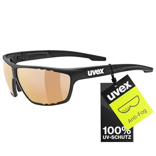 uvex sportstyle 706 CV V - Sportbrille für Damen und Herren - selbsttönend & verspiegelt - konstraststeigernd - black matt/red - one size von Uvex