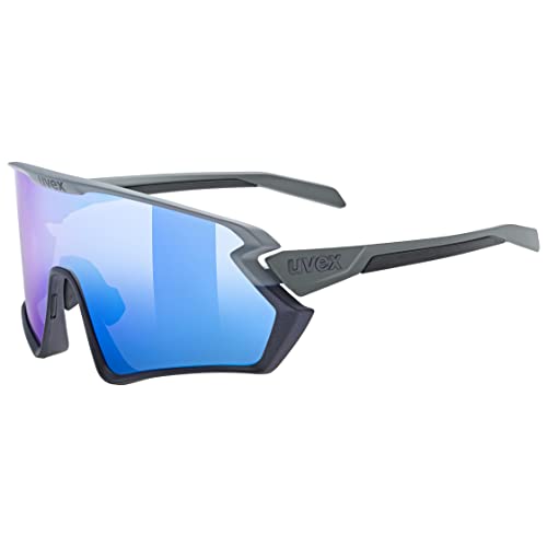 uvex sportstyle 231 2.0 - Sportbrille für Damen und Herren - beschlagfrei - druckfreier Tragekomfort & perfekter Halt - rhino deep space matt/blue - one size von Uvex