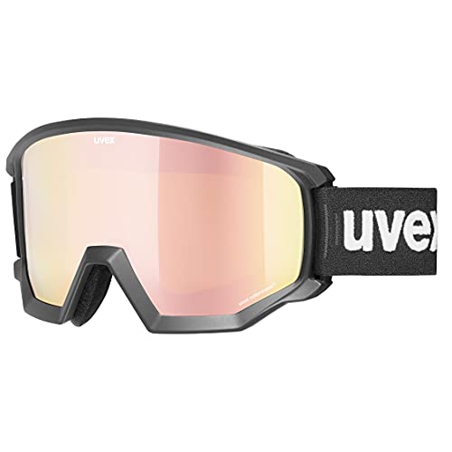 uvex athletic CV - Skibrille für Damen und Herren - Filterkategorie 2 - beschlagfrei - black matt/rose-orange - one size von Uvex