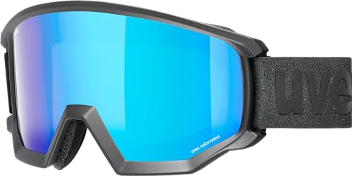 uvex athletic CV - Skibrille für Damen und Herren - Filterkategorie 3 - beschlagfrei - black matt/blue-green - one size von Uvex