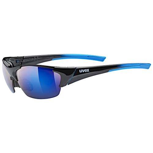 uvex Unisex – Erwachsene, blaze III Sportbrille, inkl. Wechselscheiben, black blue/blue, one size von Uvex