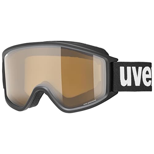 uvex g.gl 3000 P - Skibrille für Damen und Herren - polarisiert - vergrößertes, beschlagfreies Sichtfeld - black matt/brown-clear - one size von Uvex