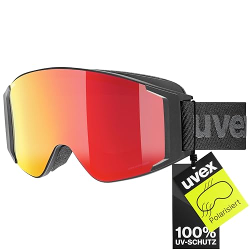 uvex g.gl 3000 TOP - Skibrille für Damen und Herren - polarisiert - mit Wechselscheibe - black matt/red-clear - one size von Uvex