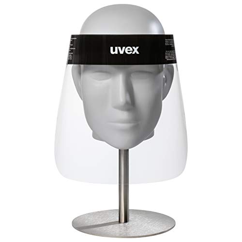 uvex face shield Visier - Gesichtsschutz zur Minimierung von Tröpfchen-Infektionen - black/clear - 54-64 cm von Uvex