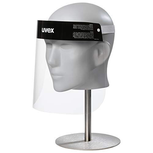 uvex face shield Visier - Gesichtsschutz zur Minimierung von Tröpfchen-Infektionen - black/clear - 54-64 cm von Uvex