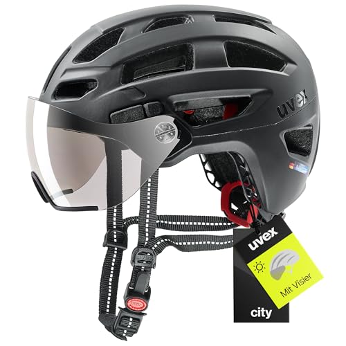 uvex finale visor - sicherer City-Helm für Damen und Herren - mit Visier - inkl. LED-Licht - black matt - 56-61 cm uvex finale visor - sicherer City-Helm für Damen und Herren - mit Visier - inkl. LED-Licht - black matt - 56-61 cm von Uvex