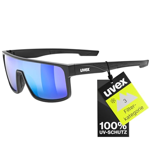 uvex LGL 51 - Sonnenbrille für Damen und Herren - verspiegelt - Filterkategorie 3 - black matt/green - one size von Uvex