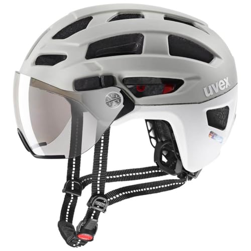 uvex Unisex-Adult Finale Visor Fahrradhelm, Sand-White matt, 56-61 cm von Uvex