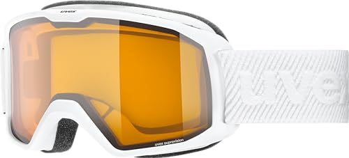 uvex elemnt LGL - Skibrille für Damen und Herren - konstrastverstärkend - vergrößertes, beschlagfreies Sichtfeld - white/lasergold lite-clear - one size von Uvex