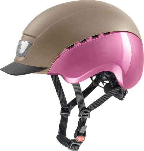 uvex elexxion pro ltd - robuster Reithelm für Damen und Herren - individuelle Größenanpassung - optimale Belüftung - champagner matt-pink shiny - 55-56 cm von Uvex