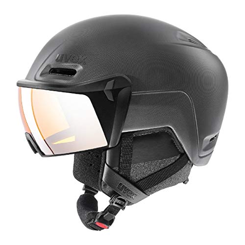 uvex hlmt 700 visor - sicherer Skihelm für Damen und Herren - individuelle Größenanpassung - mit Visier - black matt - 52-55 cm von Uvex