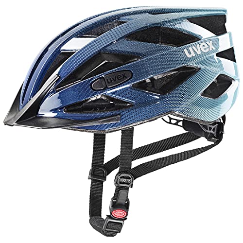 uvex i-vo - leichter Allround-Helm für Damen und Herren - individuelle Größenanpassung - erweiterbar mit LED-Licht - deep space - aqua - 56-60 cm von Uvex