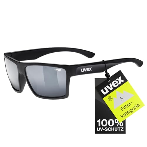 uvex LGL 29 - Sonnenbrille für Damen und Herren - verspiegelt - Filterkategorie 3 - black matt/silver - one size von Uvex