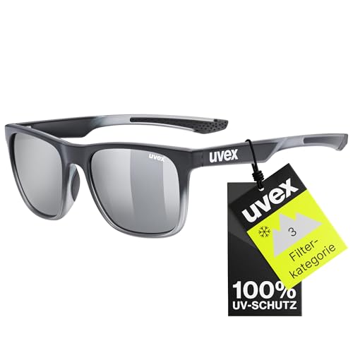 uvex Unisex – Erwachsene, LGL 42 Sonnenbrille, black transparent/silver, one size von Uvex