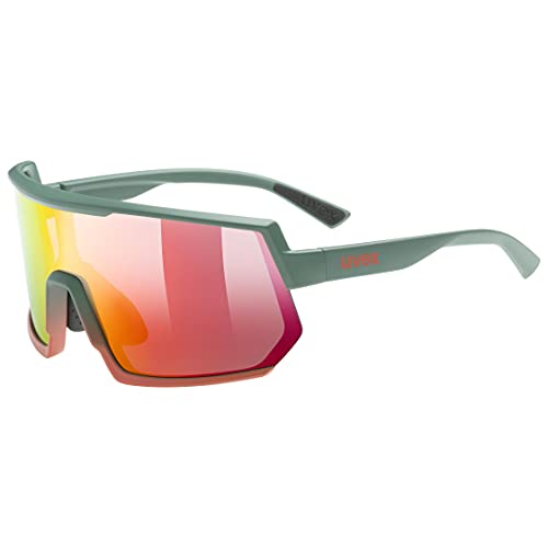 uvex sportstyle 235 - Sportbrille für Damen und Herren - beschlagfrei - druckfreier Sitz & perfekter Halt - moss grapefruit matt/red - one size von Uvex