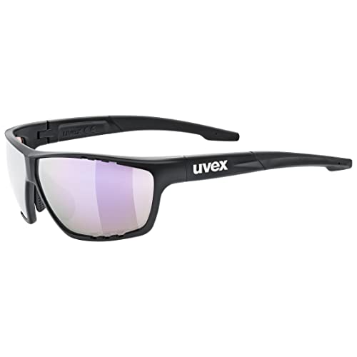 uvex Unisex – Erwachsene, sportstyle 706 CV Sportbrille, kontrastverstärkend, black mat/mirror pink, one size von Uvex