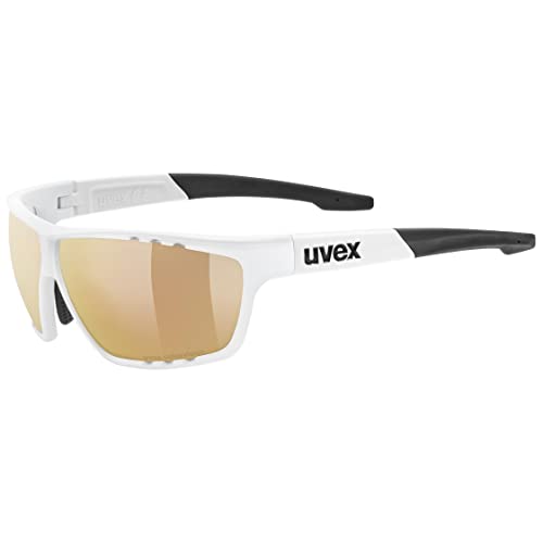 uvex Unisex – Erwachsene, sportstyle 706 CV Sportbrille, kontrastverstärkend, white matt/litemirror red, one size von Uvex