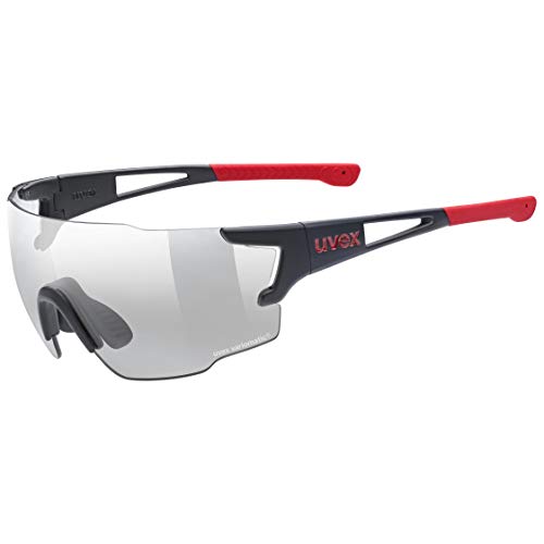 uvex sportstyle 804 V - Sportbrille für Damen und Herren - selbsttönend - beschlagfrei - black matt red/smoke - one size von Uvex