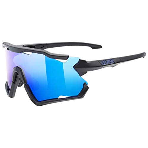 uvex sportstyle 228 - Sportbrille für Damen und Herren - beschlagfrei - abnehmbarer Rahmen - black matt/blue - one size von Uvex