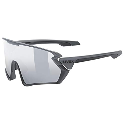 uvex sportstyle 231 - Sportbrille für Damen und Herren - beschlagfrei - perfekter Halt - black-grey matt/mirror silver - one size von Uvex