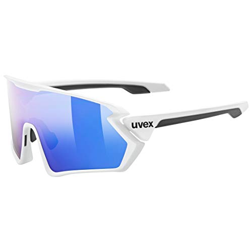 Uvex sportstyle 231 - Sportbrille für Damen und Herren - beschlagfrei - druckfreier & perfekter Halt - white-matt/mirror blue - one size von Uvex