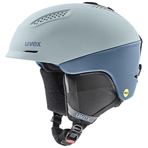 uvex ultra MIPS - Skihelm für Damen und Herren - MIPS-Sysytem - individuelle Größenanpassung - glacier - stone blue matt - 51-55 cm von Uvex