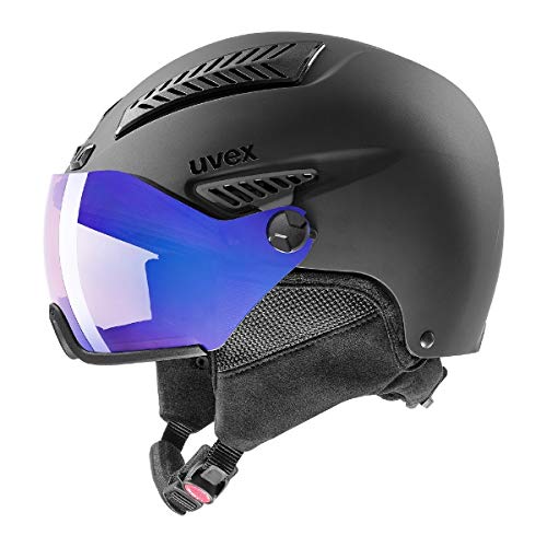 uvex hlmt 600 vario - Skihelm für Damen und Herren - mit Visier - individuelle Größenanpassung - black matt - 53-55 cm von Uvex