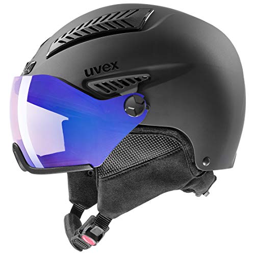 uvex hlmt 600 vario - Skihelm für Damen und Herren - mit Visier - individuelle Größenanpassung - black matt - 57-59 cm von Uvex