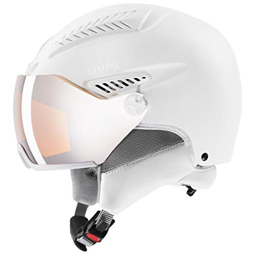 uvex hlmt 600 visor - robuster Skihelm für Damen und Herren - individuelle Größenanpassung - mit Visier - all white matt - 53-55 cm von Uvex