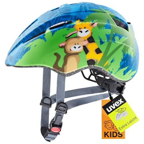 uvex kid 2 cc - leichter Fahrradhelm für Kinder - individuelle Größenanpassung - erweiterbar mit LED-Licht - jungle - 46-52 cm von Uvex