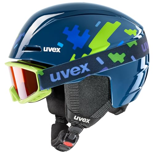 uvex viti Set - Leichter Skihelm & Skibrille für Kinder - individuelle Größenanpassung - beschlagfrei - Blue Puzzle - 51-55 cm uvex viti Set - Leichter Skihelm & Skibrille für Kinder - individuelle Größenanpassung - beschlagfrei - Blue Puzzle - 51-55 cm von Uvex