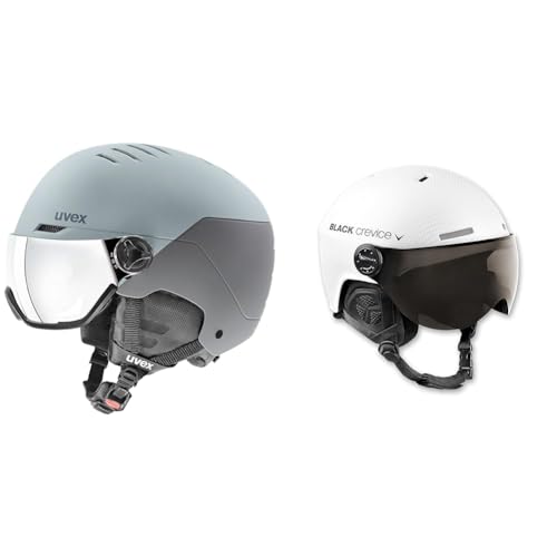 uvex Wanted Visor - Skihelm für Damen und Herren - mit Visier - individuelle Größenanpassung - Glacier - Rhino matt - 54-58 cm & Black Crevice Skihelm mit Visier uvex Wanted Visor - Skihelm für Damen und Herren - mit Visier - individuelle Größenanpassung - Glacier - Rhino matt - 54-58 cm & Black Crevice Skihelm mit Visier von Uvex