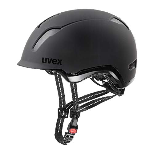 uvex city 9 - robuster City-Helm für Damen und Herren - inkl. LED-Licht - individuelle Größenanpassung - black matt - 53-57 cm von Uvex