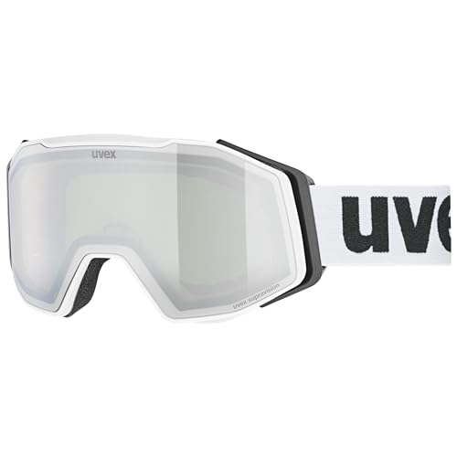 Uvex gravity FM - Skibrille für Damen und Herren - mit Visier - verspiegelt - white matt/silver-green - one size Uvex gravity FM - Skibrille für Damen und Herren - mit Visier - verspiegelt - white matt/silver-green - one size von Uvex