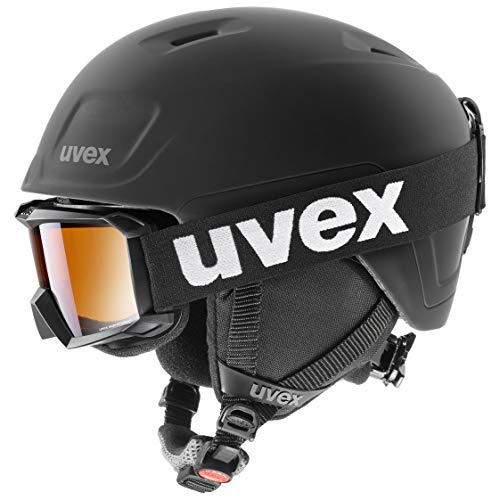 uvex heyya pro set - Skihelm inkl. Skibrille für Kinder - individuelle Größenanpassung - konstrastverstärkend - black - 51-55 cm von Uvex